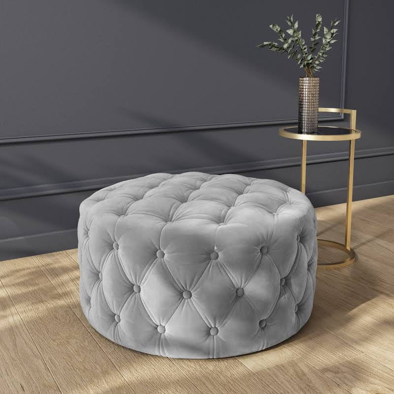 Aria Round Bespoke Footstool - Riviera Interiors