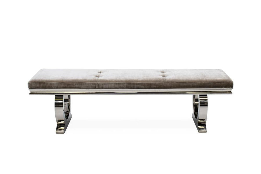 Channel Soft Velvet Dining Bench 180cm - Riviera Interiors