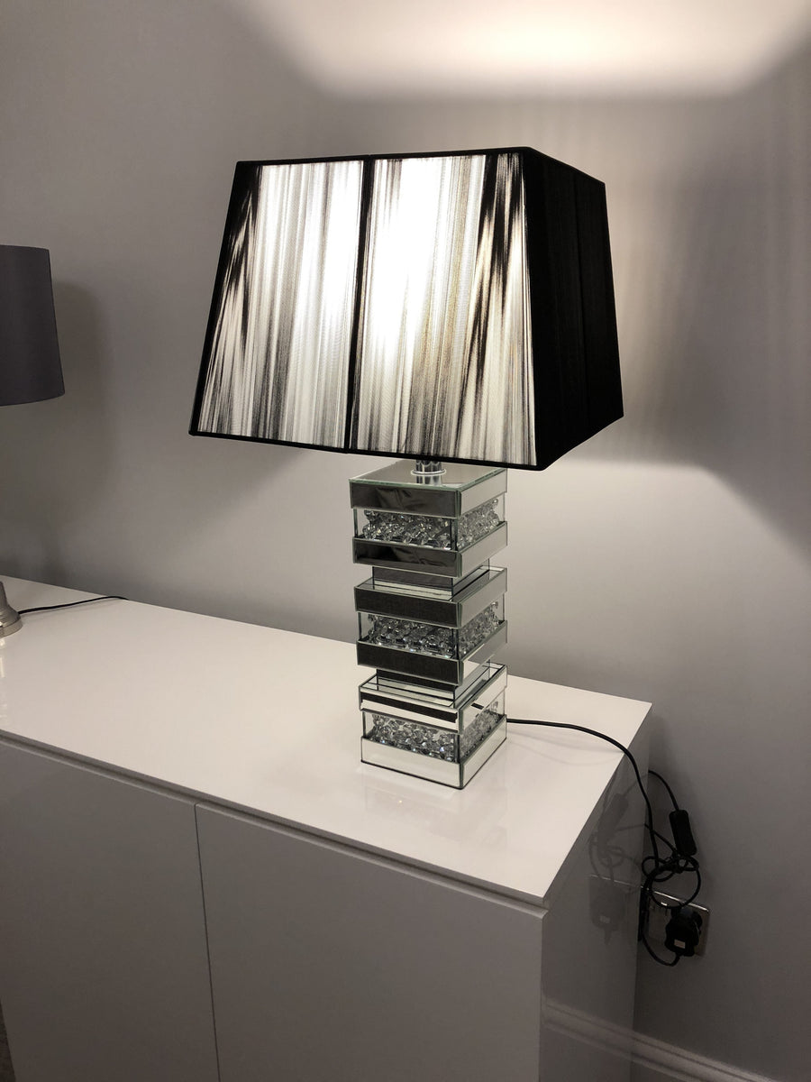 Crushed Diamond Cube Lamp - Riviera Interiors