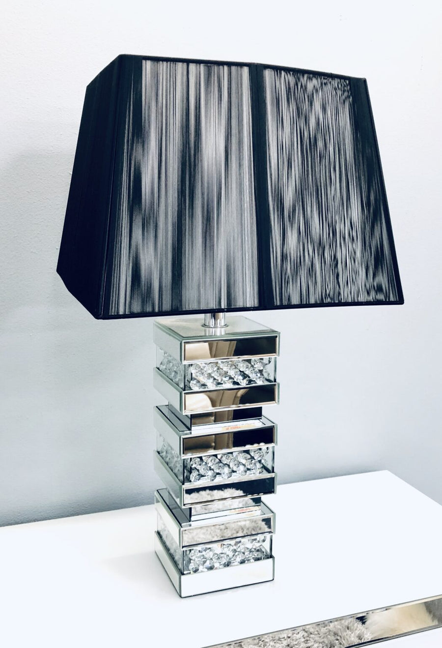 Crushed Diamond Cube Lamp - Riviera Interiors