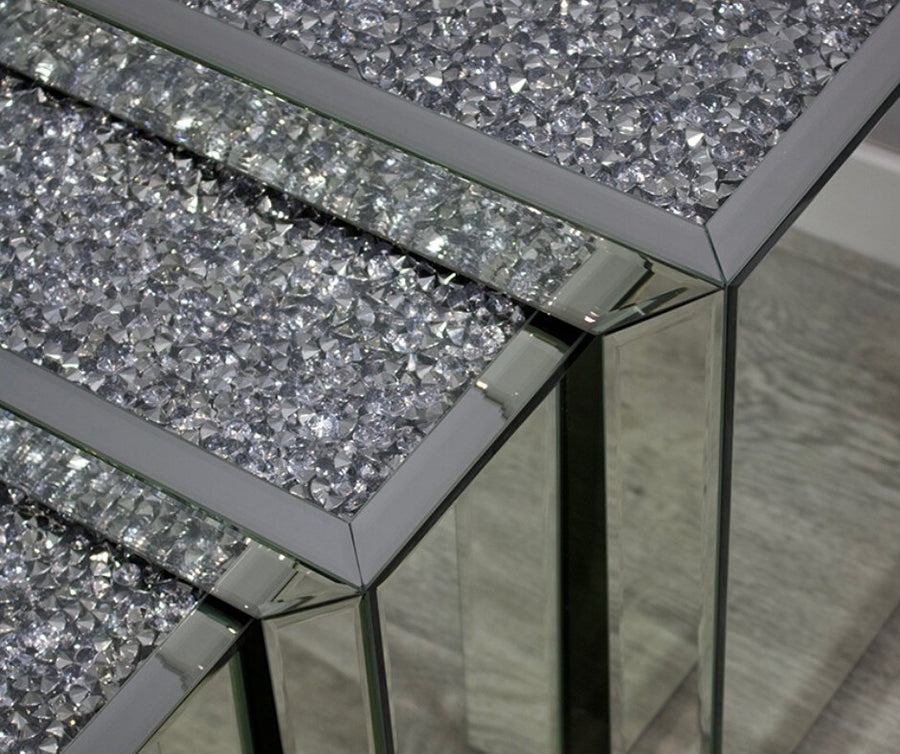 Crushed Diamond Nest of Tables - Riviera Interiors