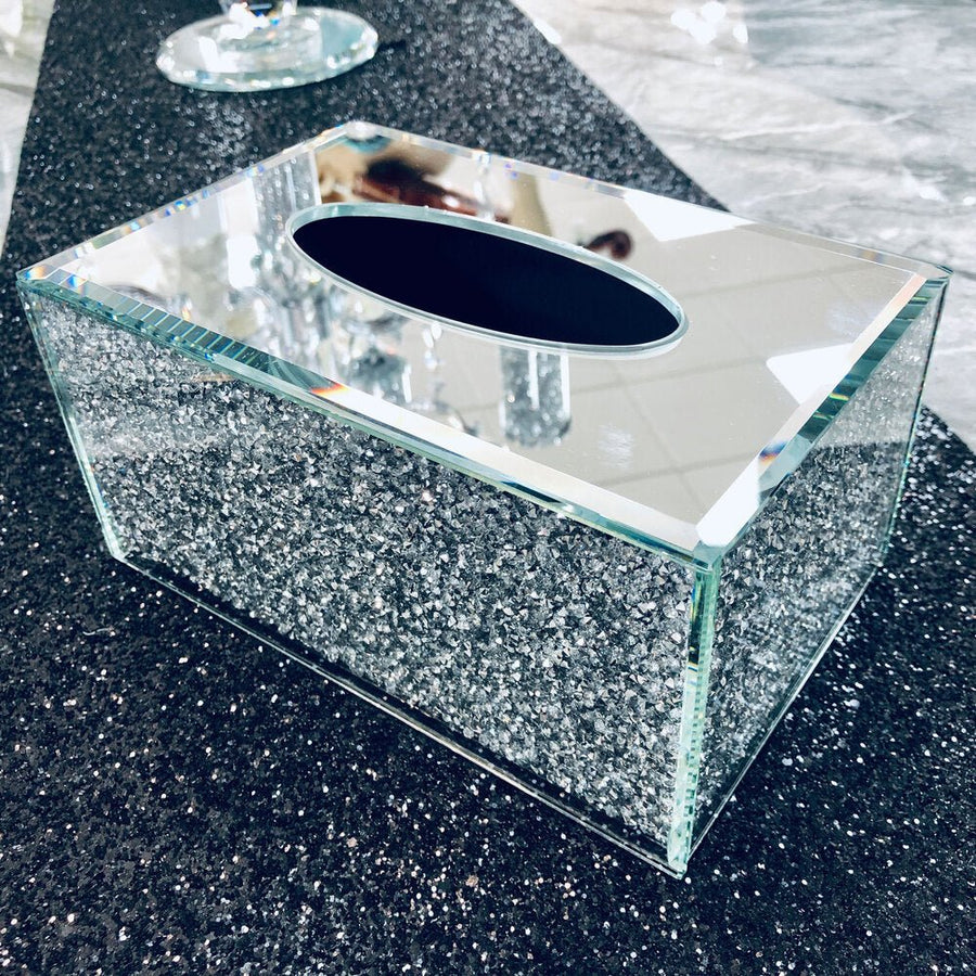 Diamond Crushed Tissue Box - Riviera Interiors