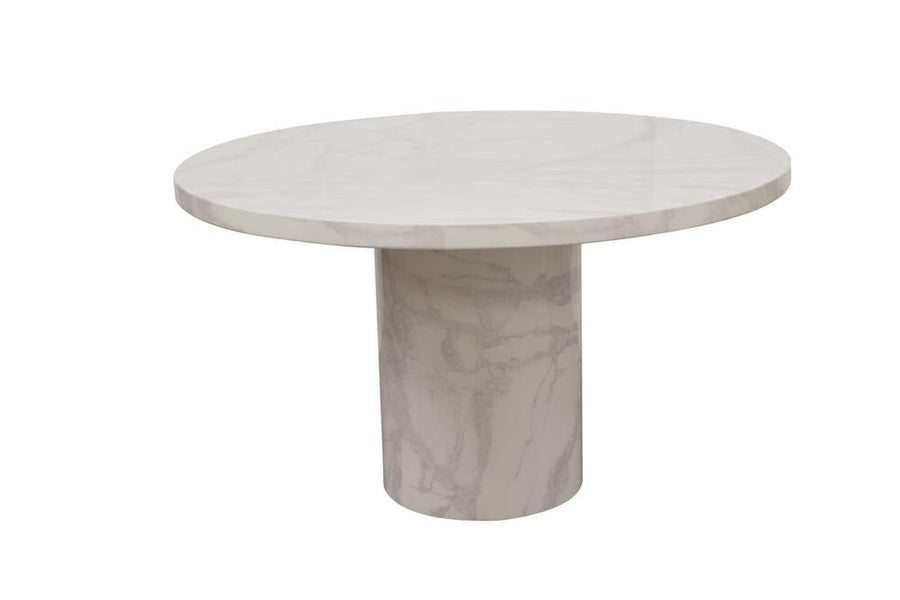 Grace Round White Marble Dining Table - Riviera Interiors