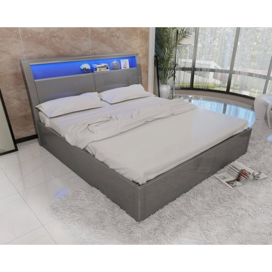 Madrid High Gloss Bed with LED Lights